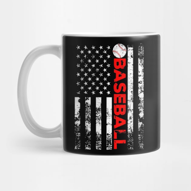 Baseball Lover American Flag by credittee